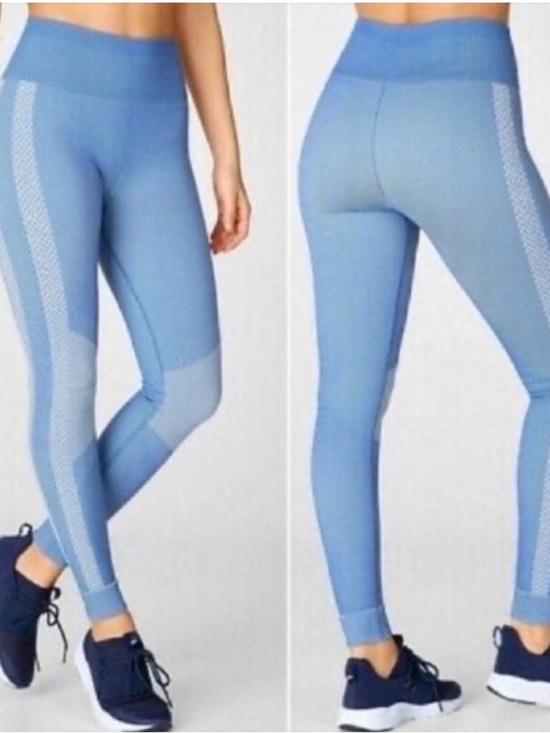 Fabletics Pants - Fabletics Light Blue Seamless High-Waist Leggings